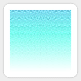 Japanese Seigaiha Light Blue Gradient Pattern Sticker